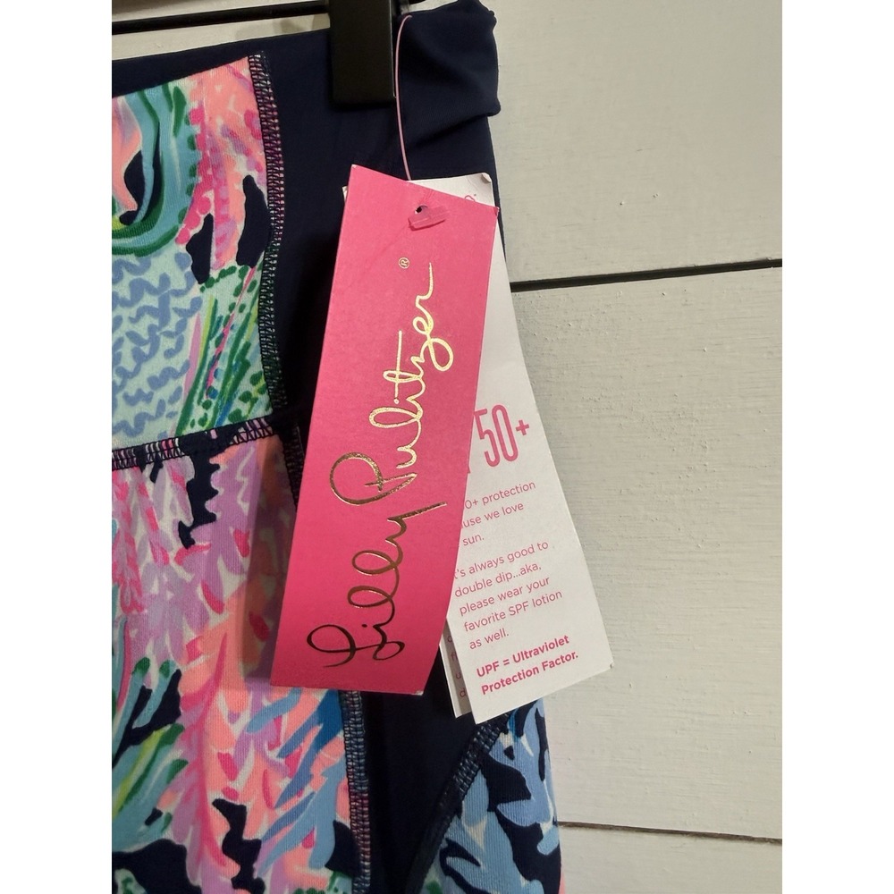 LILLY PULITZER Weekender High Rise Midi Legging BRINGING MERMAID BACK Medium NWT - Picture 2 of 7